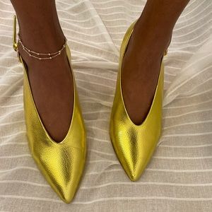 Chinese Laundry Gold Slingback Heels